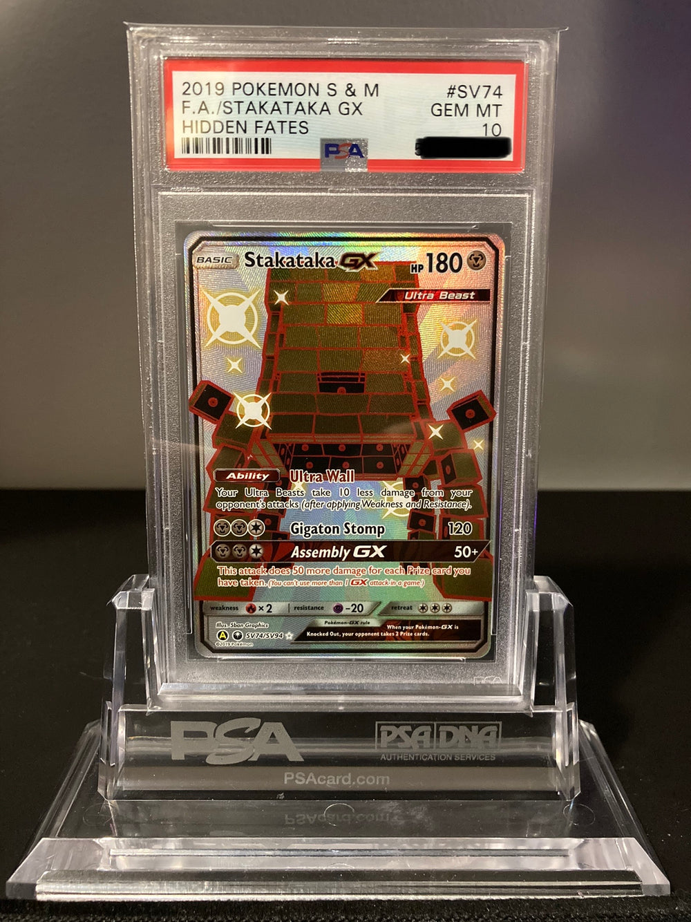 Stakataka GX - Hidden Fates - SV74 - PSA 10 - Deck Out Gaming